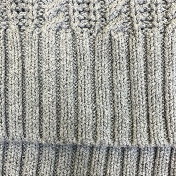Rachel Zoe Grey Cable Knit Sweater Vest Fisherman Minimalist Academia Fall Sz L - Picture 13 of 14